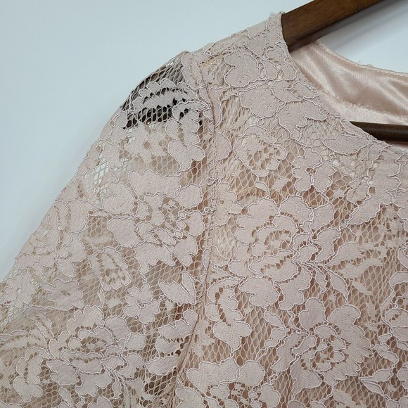 Fossil Pink Lace Sheath Dress Womens Size Medium - Picture 4 of 6